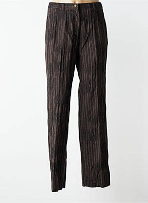 Pantalon droit fermeture zippée sous rabat boutonné taille normale marron JUMFIL femme