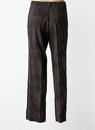 Pantalon droit fermeture zippée sous rabat boutonné taille normale marron JUMFIL femme