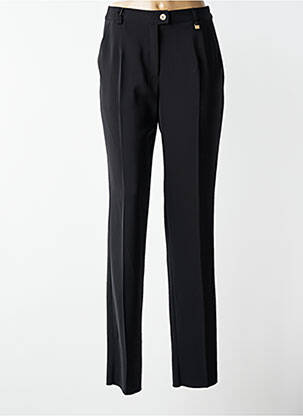 Pantalon droit taille à pinces taille haute noir JUMFIL femme