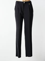 Pantalon droit tissage crêpe taille haute noir JUMFIL femme