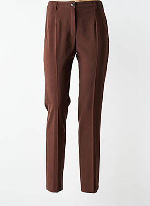 Pantalon slim tissage popeline taille normale marron JUMFIL femme