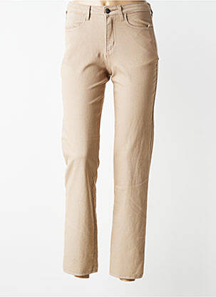 Pantalon slim tissage popeline taille normale beige JUMFIL femme