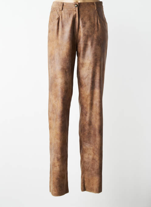 Pantalon droit stretch taille normale marron JUMFIL femme