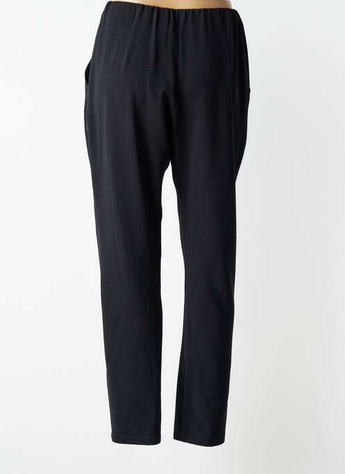 Pantalon droit tissage crêpe taille haute noir JUMFIL femme