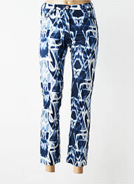 Pantalon 7/8 tissage popeline taille normale bleu JUMFIL femme