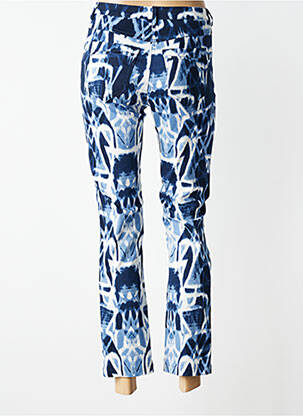 Pantalon 7/8 tissage popeline taille normale bleu JUMFIL femme