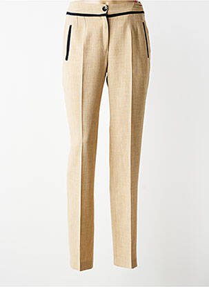 Pantalon slim taille élastique taille haute beige JUMFIL femme