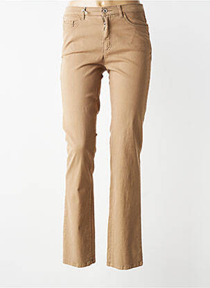Jeans coupe slim stretch taille normale beige BRUNO SAINT HILAIRE femme