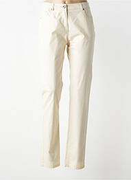 Pantalon slim tissage popeline taille normale beige FRED SABATIER femme