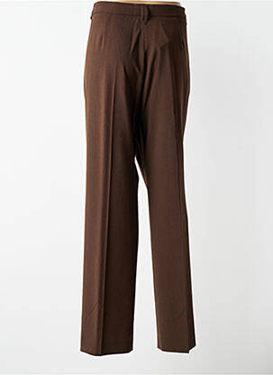 Pantalon droit taille à pinces taille normale marron BRUNO SAINT HILAIRE femme