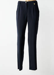 Pantalon droit tissage crêpe taille haute bleu JUMFIL femme