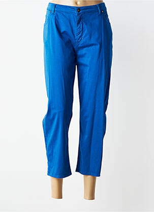 Pantalon 7/8 taille haute taille haute bleu GUY DUBOUIS femme