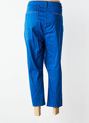 Pantalon 7/8 taille haute taille haute bleu GUY DUBOUIS femme