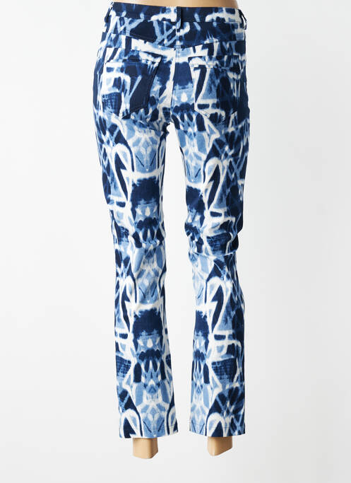 Pantalon 7/8 tissage popeline taille normale bleu JUMFIL femme