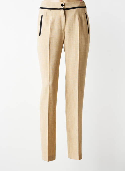 Pantalon slim taille élastique taille haute beige JUMFIL femme