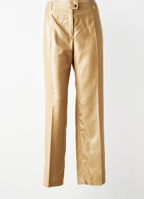 Pantalon droit tissage crêpe taille normale beige JUMFIL femme