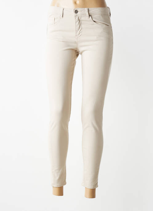 Jeans coupe slim taille normale taille normale beige CARLA KOPS femme