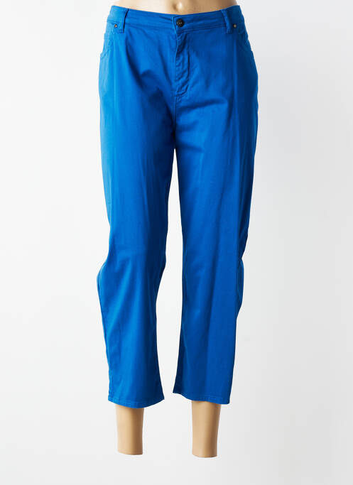 Pantalon 7/8 taille haute taille haute bleu GUY DUBOUIS femme