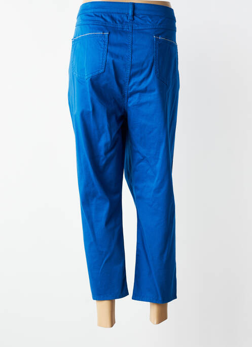 Pantalon 7/8 taille haute taille haute bleu GUY DUBOUIS femme