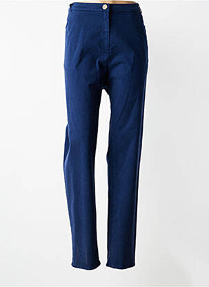 Pantalon slim tissage popeline taille normale bleu JUMFIL femme