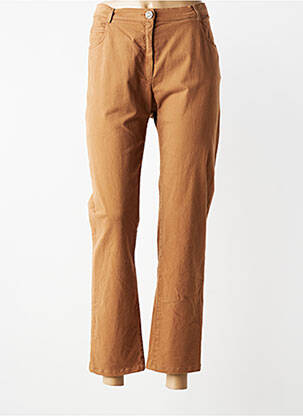 Pantalon slim tissage popeline taille normale marron JUMFIL femme