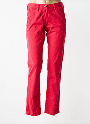 Pantalon chino tissage popeline taille normale rouge KARIBAN femme