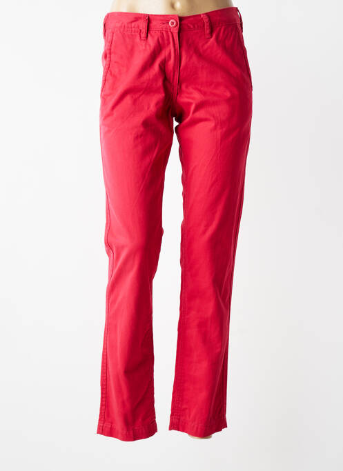 Pantalon chino tissage popeline taille normale rouge KARIBAN femme