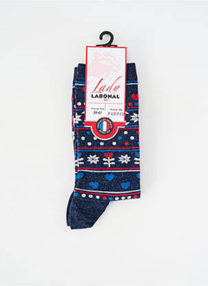 Chaussettes imprimé fantaisie bleu LABONAL femme