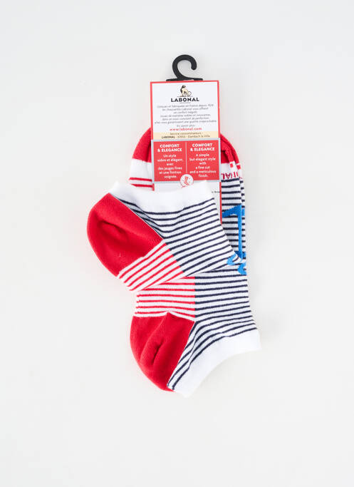 Chaussettes imprimé rayures rouge LABONAL femme