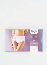 Culotte haute tissage dentelle blanc SLOGGI femme