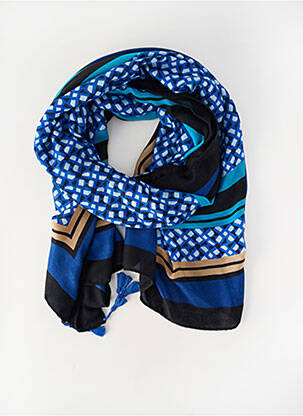 Foulard tissage popeline bleu JADE & CLARISSE femme