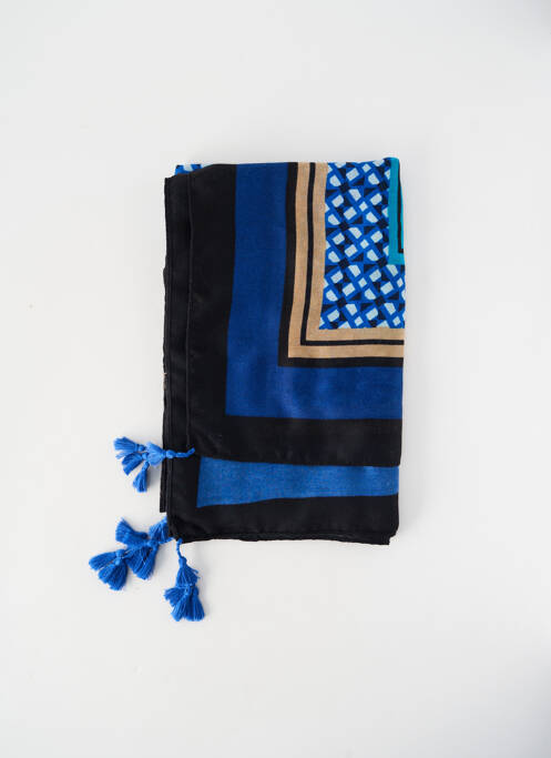 Foulard tissage popeline bleu JADE & CLARISSE femme