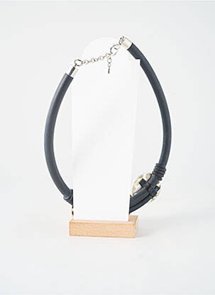 Collier fermeture fermoir mousqueton noir DK femme