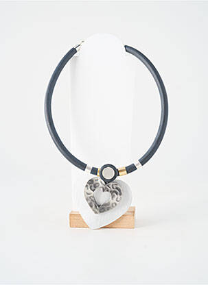 Collier ornement elément pvc noir DK femme