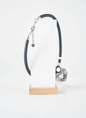Collier ornement elément pvc noir DK femme