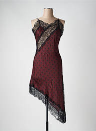 Robe courte col v fines bretelles rouge LUMINA femme