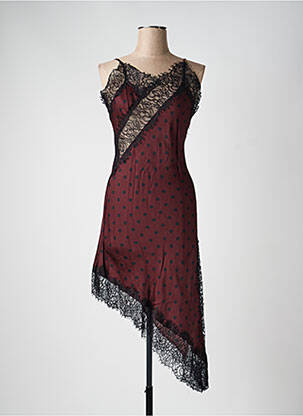 Robe courte col v fines bretelles rouge LUMINA femme