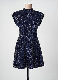 Robe courte fermeture zippée au dos manches courtes bleu ANGELA DAVIS femme
