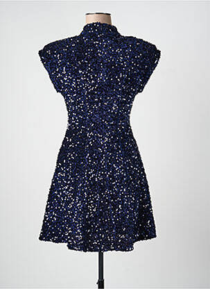 Robe courte fermeture zippée au dos manches courtes bleu ANGELA DAVIS femme