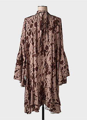 Robe mi-longue manches longues manches longues marron CIVICO 1 femme