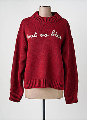 Pull stretch manches longues rouge LUMINA femme