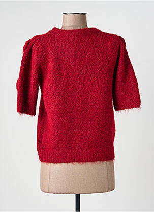 Pull stretch manches courtes rouge CIVICO 1 femme