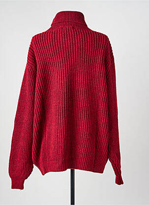 Pull col roulé stretch manches longues rouge LUMINA femme