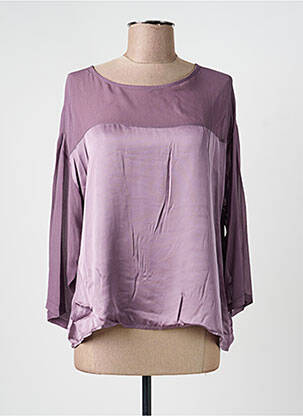 Top coupe fluide manches 3/4 violet KING KONG femme