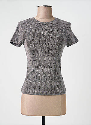 Top stretch manches courtes argent CIVICO 1 femme