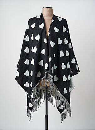 Poncho col v noir ANGELA DAVIS femme