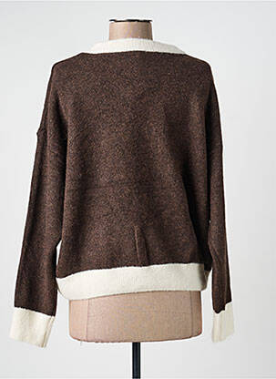 Pull tissage chiné manches longues marron CIVICO 1 femme