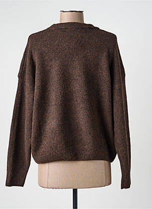 Pull tissage chiné manches longues marron CIVICO 1 femme