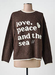 Pull tissage chiné manches longues marron CIVICO 1 femme