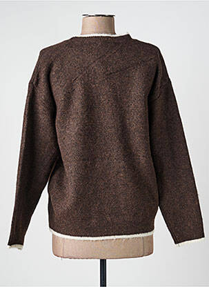 Pull tissage chiné manches longues marron CIVICO 1 femme